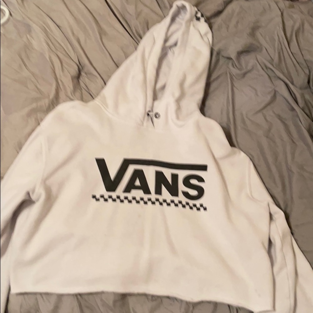 White Vans Checkered Crop Top